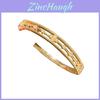 Minimalist Gold Flower Zircon Bracelet With 18k Gold Plated Copper For Women