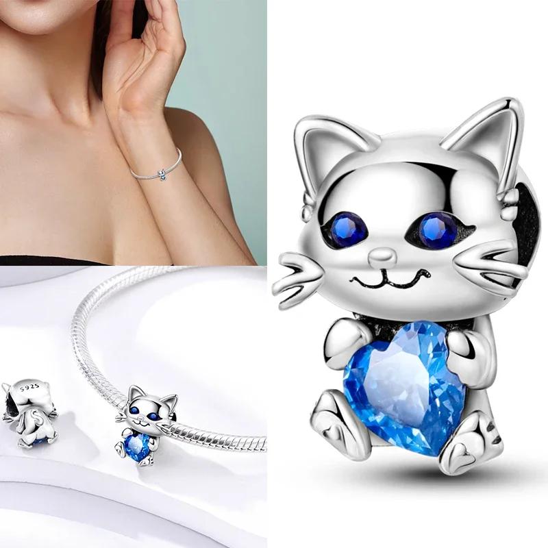 925 Silber Glühwürmchen Libelle Eule Anhänger Kleeblatt Herz Zirkon Farbperle für Original Armband Anhänger Schmuck