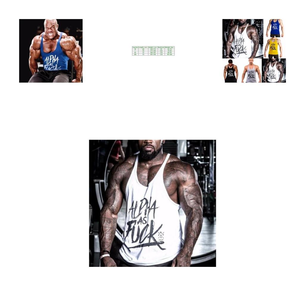 Sports Homme Tank Tops Débardeur Hauts Tshirt Maillot Muscle Gym Stringer Alpha