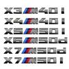 7,3 cm für M-Logo neuer grauer ABS-Buchstabenaufkleber Kofferraumemblem Für X3 M40D 40I X4 M40D X5 M50D 50I X6 M50D 50I X7 M50D 50I