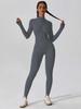 Damen Reißverschluss Langarm Enganliegend Hohe Elastizität Jumpsuit, Sport Yoga Hose, Slim Fit, Bequem und Hautfreundlich.