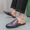 New Men's Mixed Color Half Slippers Brogues Shoes Summer Male Wedding Casual Mules Moccasins Breathable Monk Strap Loafers