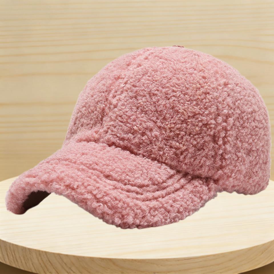 Winter Teddy Fleece Baseball Cap For Women Men Warm Plush Sherpa Baseball Hat Casual Adjustable Warmth Peaked Cap For Cold Weath