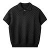 Suéter Tricotado Suéter Masculino de Manga Curta Vazado Respirável Gola Lapela Moda Gola POLO Top para Uso Intermediário Casual de Negócios