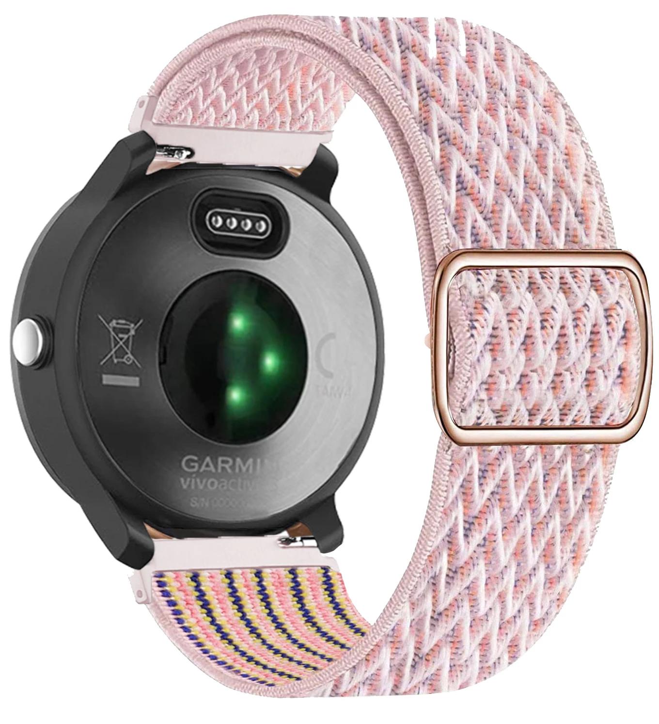 

Нейлоновий ремінець 20 мм 22 мм для Garmin Vivoactive 4 3 HR Band Watch Venu 2 SQ Forerunner 645 Еластичний браслет Fenix 6 5 Pro 22mm Wrist Strap