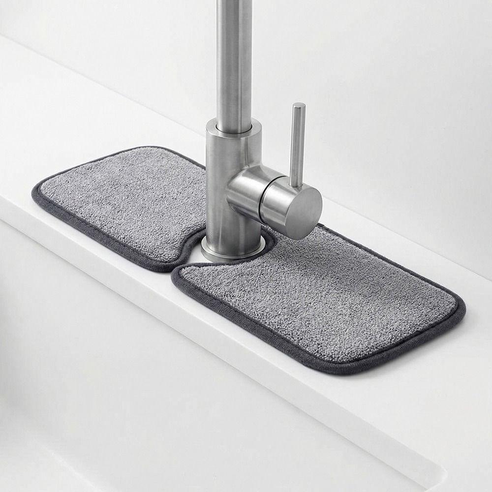 Microfiber Faucet Splash Catcher Contoured Shape Sink Splash Guard  Bathroom Use