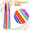 Junkin 24 Pcs Rainbow Hand Kite Waldorf Toys Creative Dancing Ribbon Streamer with Wood Ring Wrist Sensory Toys Learning Educational Toy for Playroom
