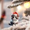 Christmas Cat Ornament 2D Acrylic Cute Cat Xmas Tree Pendant