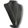 Fashion Women Fully Rhinestone Music Note Pendant Long Chain Sweater Necklace