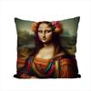 MMona Lisa Pillow Case For Car Sofa Decorative Home Doublesided Print Plush Square Throw Pillow Cushion Cover