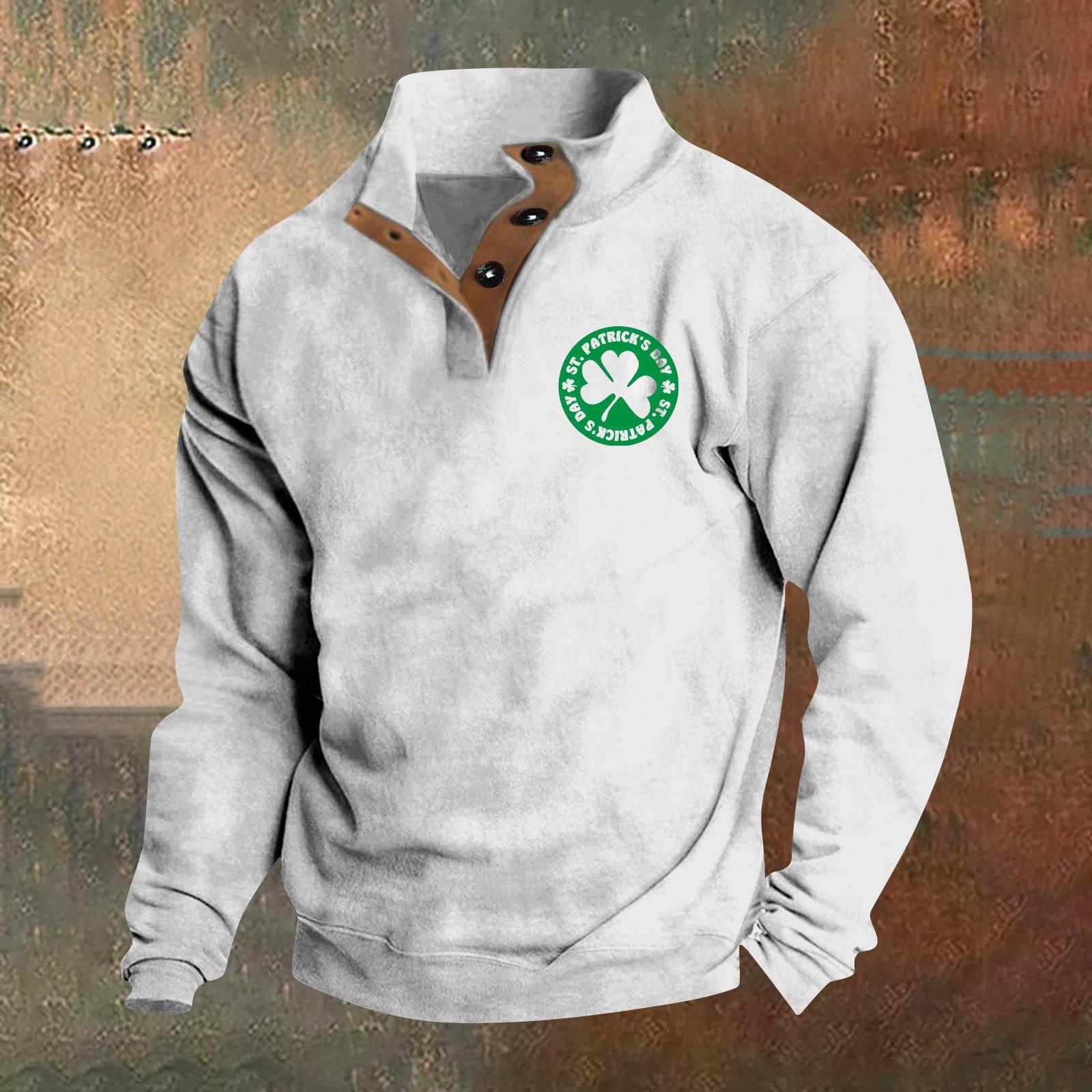 

Чоловічий пуловер з принтом на День Святого Валентина з довгим рукавом і круглим вирізом, парний світшот XL білий