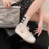 Bow Soft-soled Flat-soled Pink Ballet Shoes 2025 Spring and Summer New Casual Versatile Moral Training Shoes Little White Shoes Women