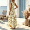 Summer Floral Tank Dress Comfortable Loose Sleeveless Long Dress for Daily Commute,Vacation,Versatile Spring & Fall Layering