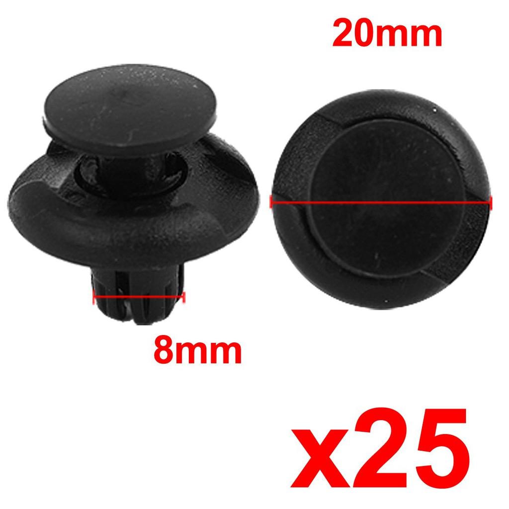 uxcell Plastic Rivet Fastener Fender Bumper Push Clip 8mm Hole