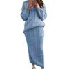 Winter Frauen Gestrickte 2 Stück Set Casual Einfarbig Langarm Pullover Pullover Top + Gestrickte Röcke 2PCS Anzüge frauen Warme Sets