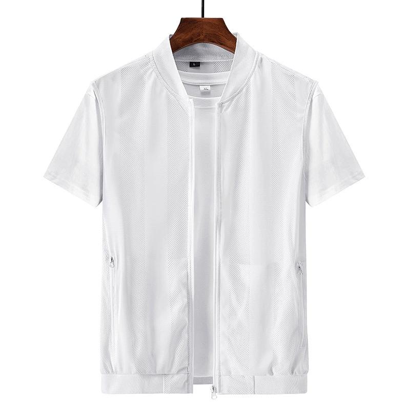 Men's Summer Comfortable Breathable Mesh Vest Large Size Casual Solid Color Workwear Top