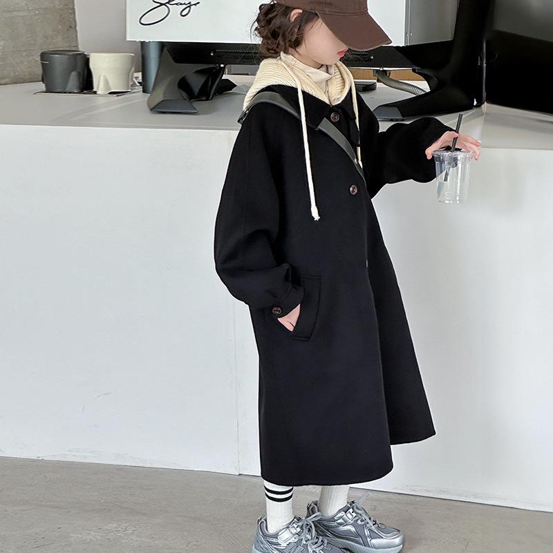 Mädchen 2025 Modischer Wollmantel - Verdickter Langer Stil für Herbst & Winter