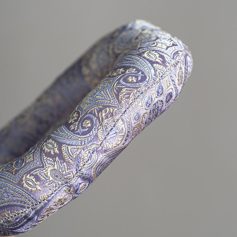 1PC Tea Ceremony Mat Decorative Table Mat 3D Butterfly Chinese Style Teapot Mat Heat-Resistant Fabric Coaster Round with Tassels