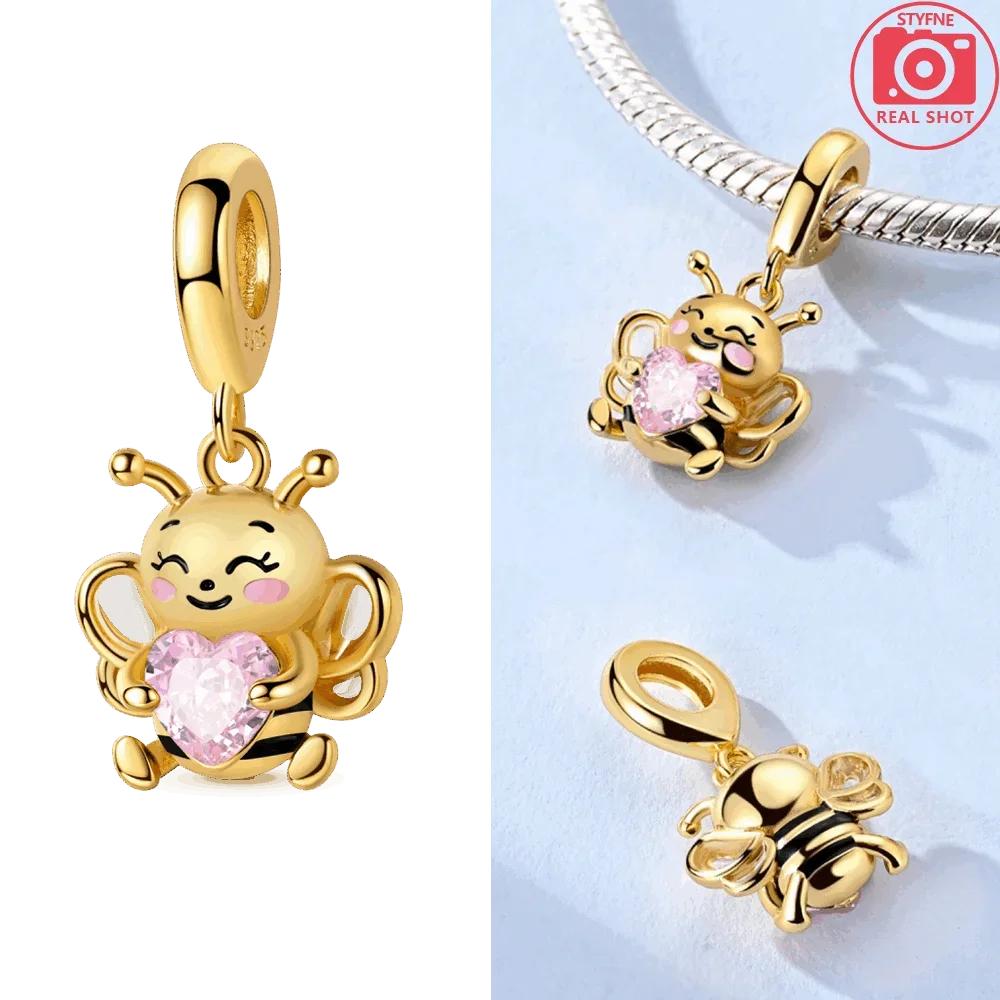 Original Copper Sun Leopard Gold Diy Charms Beads Inlaid Zircon Pendants Fit Bracelet Diy Jewelry Women Gift