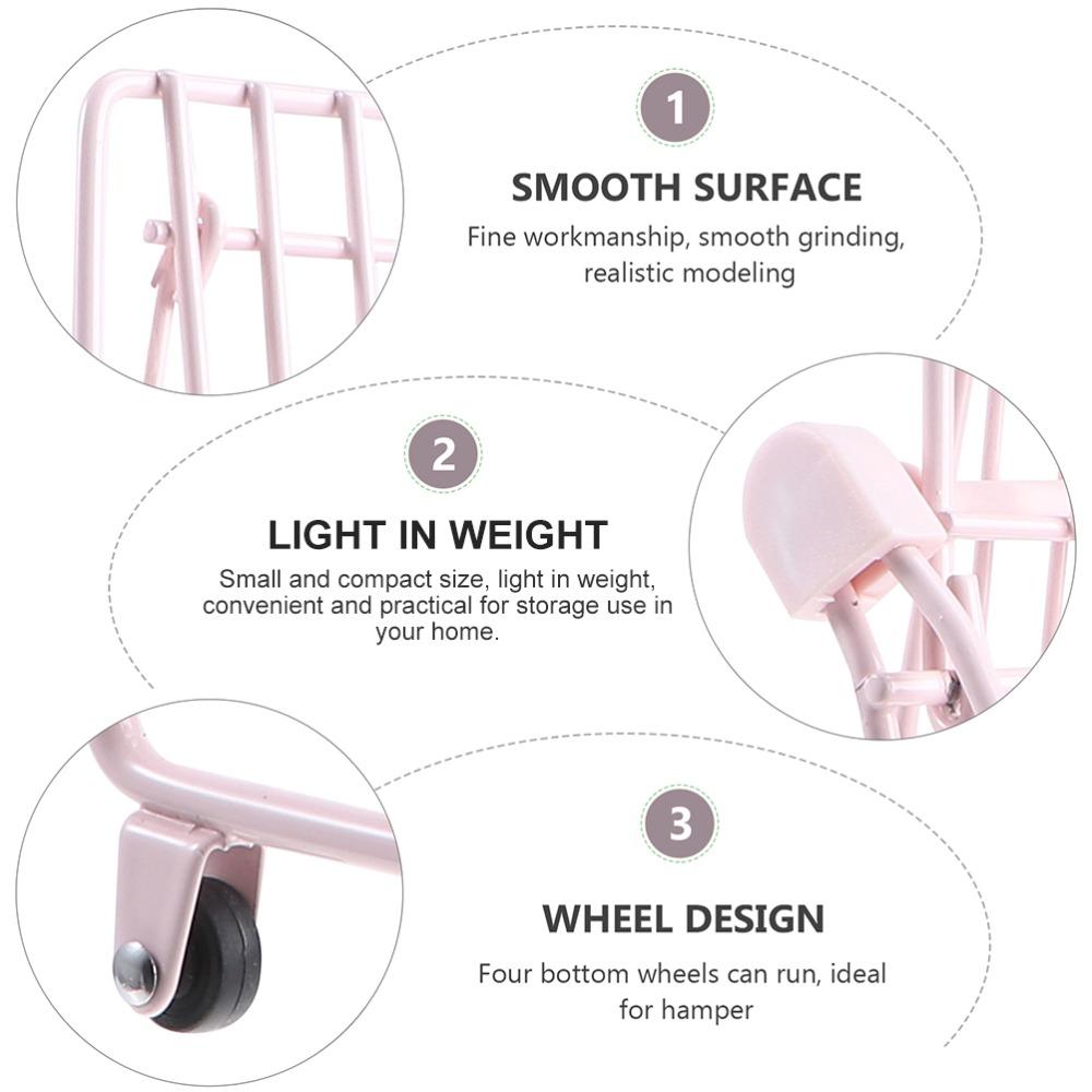 Metal Shopping Cart Storage Model Toy Trolley Container Portable Desktop Stationery Holder Desktop