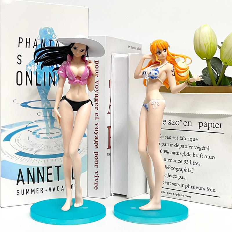 4 Types Anime ONE Piece Figurine Boa Hancock Nami Bathing PVC Action Figures Model Collection Dolls Toys Gifts