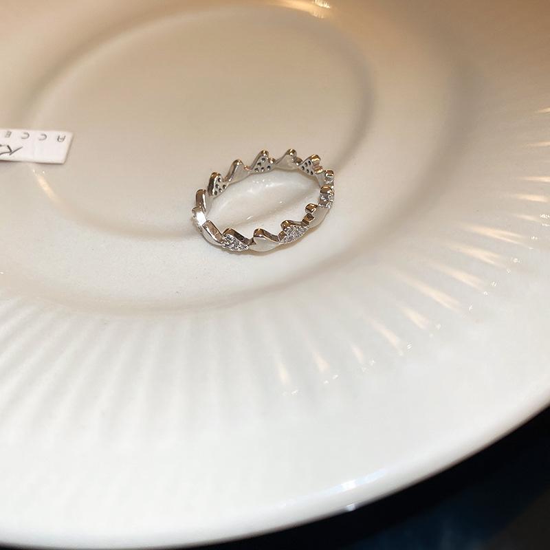 Zirconia Diamond Geometric Heart Open Ring - Fresh High-end Jewelry for Index Finger