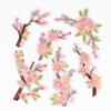 D5 2PCS Plum Blossom Embroidery Patches Sakura Flower Floral Branch Appliques Iron On Cloth Cheongsam Stickers For Sewing Repair