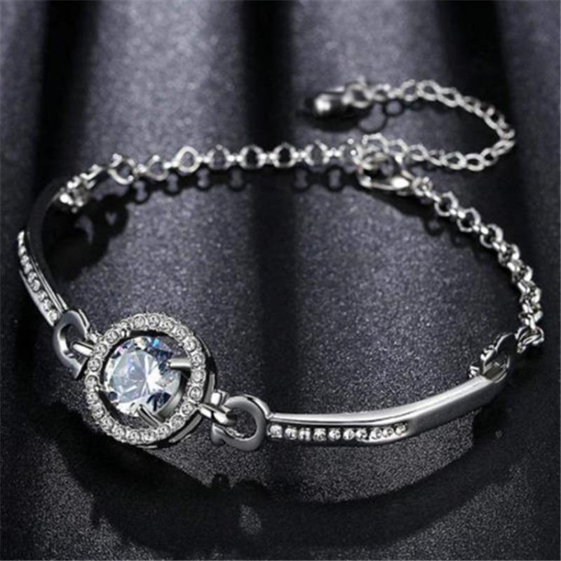 European and American Time Round Zircon Women's Bracelet Temperament Versatile Holy Light Bracelet Eight Hearts Eight Arrows Zircon Women's Bracelet