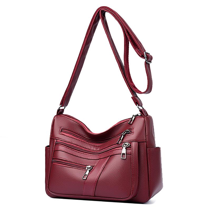 Fashion Crossbody Bag 2025 Hot Soft Multi-layer Joker Shoulder Bag PU Waterproof Large-capacity Multi-pocket Practical Messenger Bag