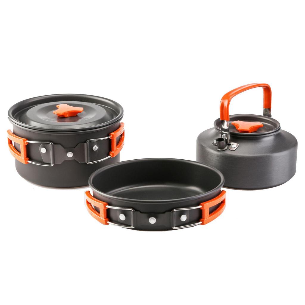 Popular Portable Camping Cookware Set: Aluminum Teapot & Cookware for 2-3 People