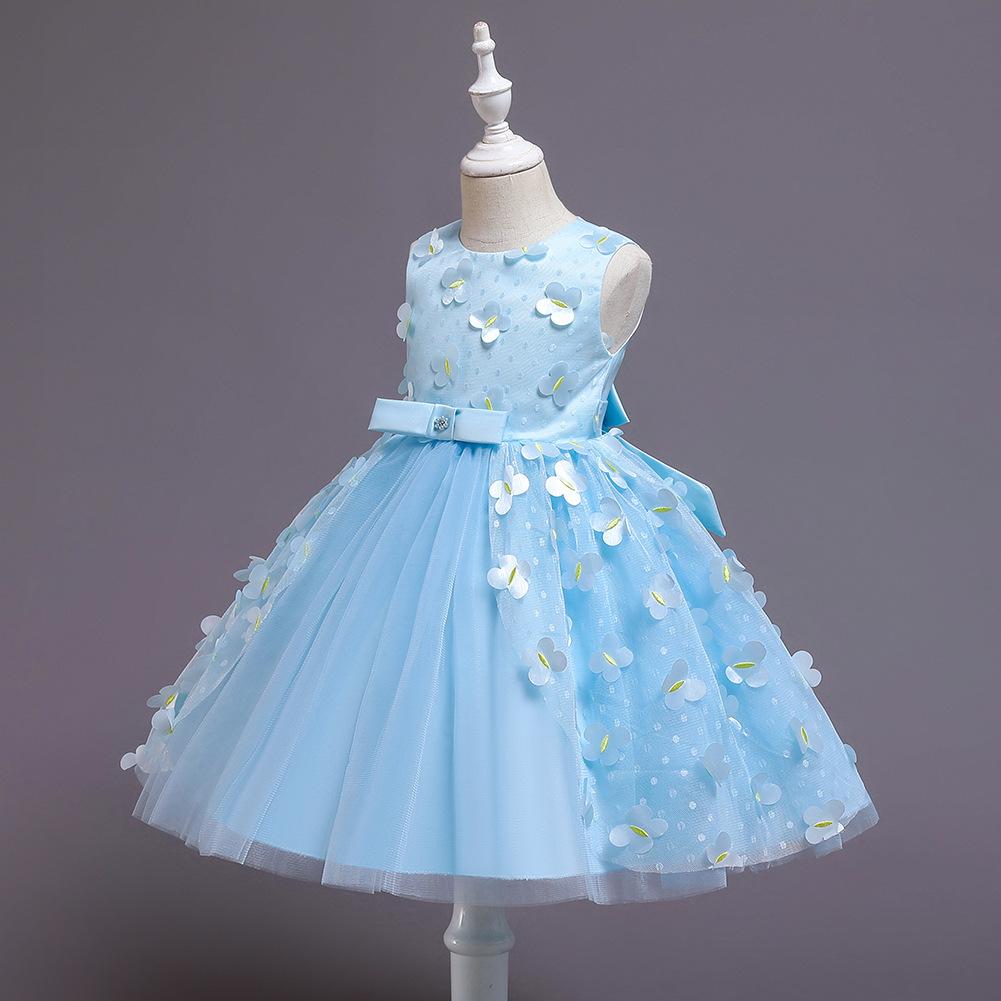 Korean Girls Runway Performance Dress Infant Toddler Birthday Party Dress Floral Princess Dress Girls Ruffles Dress