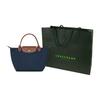 Longchamp Short Handle Zipper Snap Closure Tote Bag Women handbags Navy-Blue 1621089P68