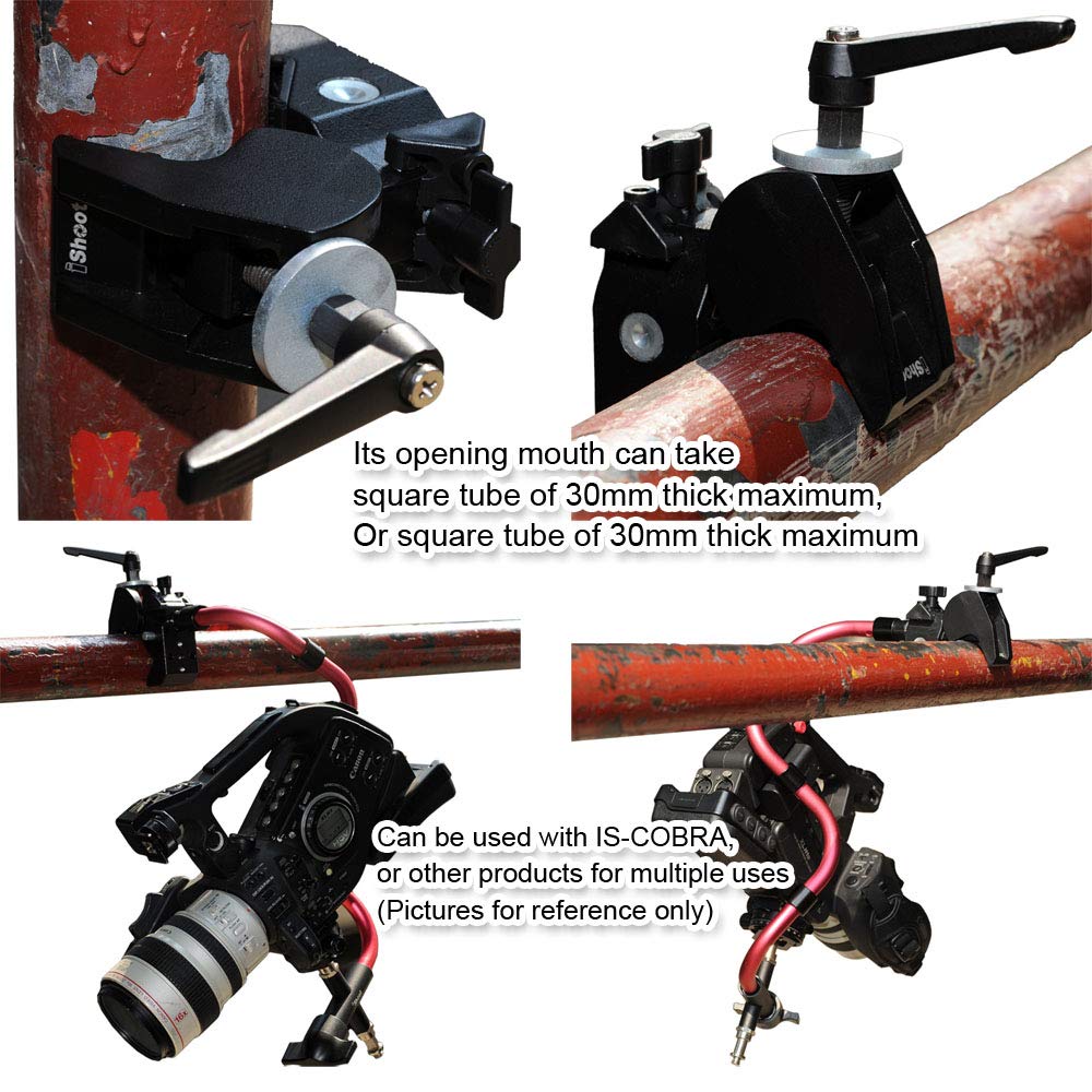 Super Strong Universal Metal Photography Camera Crab for 5cm Round Tube Tripod Light 3cm Thick Square Tube Desk Bookshelf Wooden Board Wood with M5