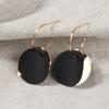 Double Round Piece Hanging Earrings for Women Red Green Black Metal Pendants Korean Dangle Earrings Pendientes