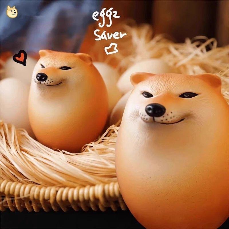 Creative Shiba Inu Realistic Egg Shape Pvc Desk Decor Dog & Egg Union Decorations For Home Offices Fun Christmas Gifts