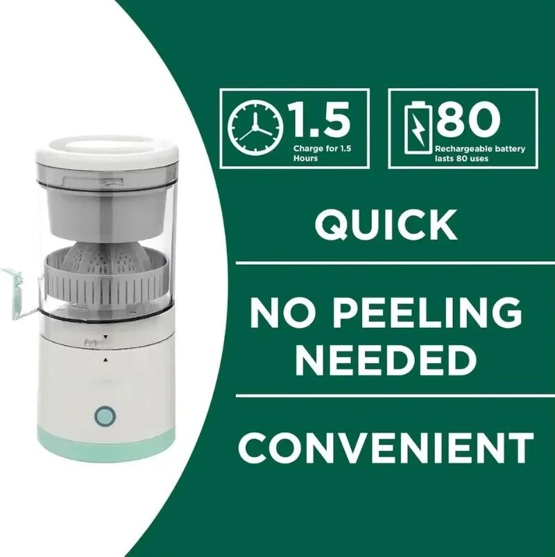 USB Rechargeable Citrus Juicer Portable Electric Fruit Blender Automatic Fresh Juice Machine for Home Residue Separation