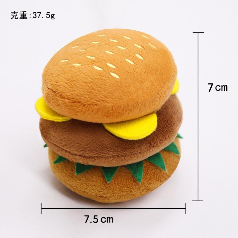 Plush Dog Sounding Toy Cute Cat Toy French Fries Burger Pet Supplies Cat Toy Small Medium Dog Teddy