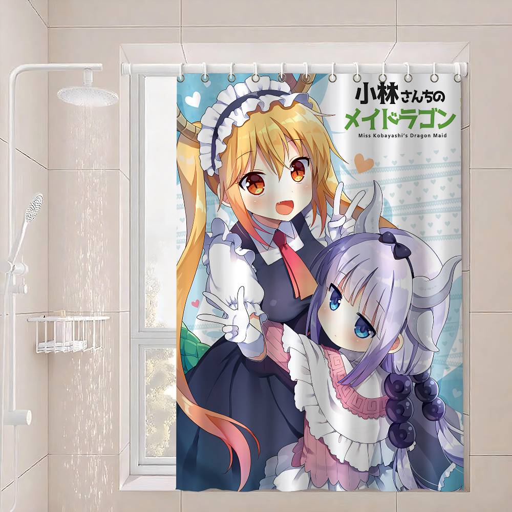 

Anime M-Miss Kobayashi S Dragon 1Pc Pattern Shower Curtain Plus Hooks Waterproof Machine Washable Polyester Fabric Abstract 90x180 cm