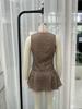 2025 Early Spring Plaid Vest & Pleated Skirt Set for Women