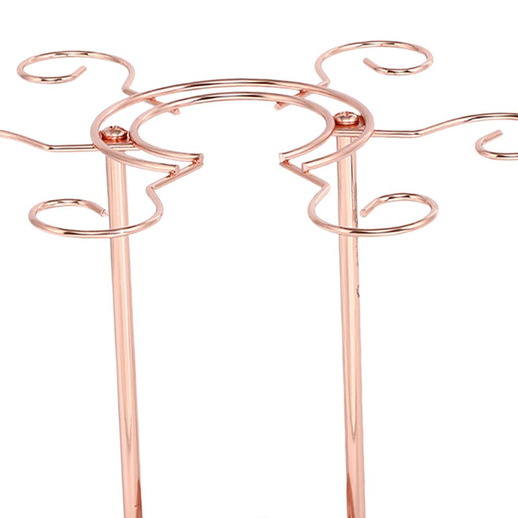 Wine Glass Holder Countertop with 6 Hooks Goblet Storage Rack for Desktop