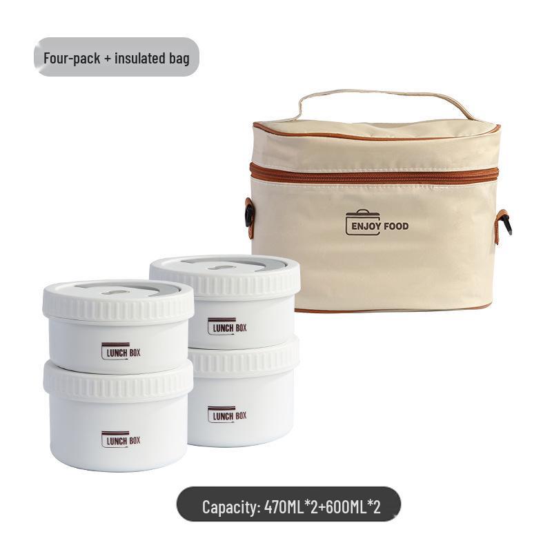 Runde isolierte Mehrschicht-Lunchbox aus 316 Edelstahl für Zuhause, Büro oder Schule.