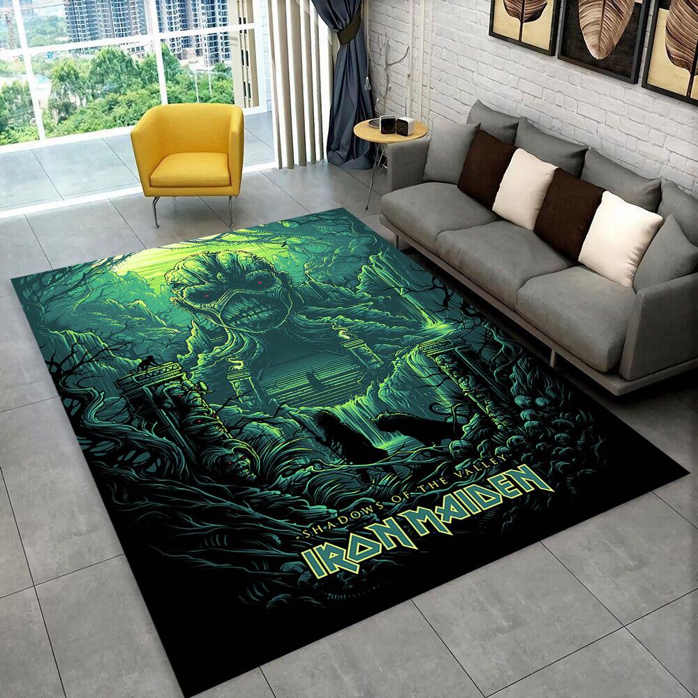 3D I-Iron-M-Maidens Metal Musik Teppich Teppich für Wohnzimmer Schlafzimmer Dekor, Kinder Spiel Rutschfest Dekoration für Sofa Fußmatte Geschenk
