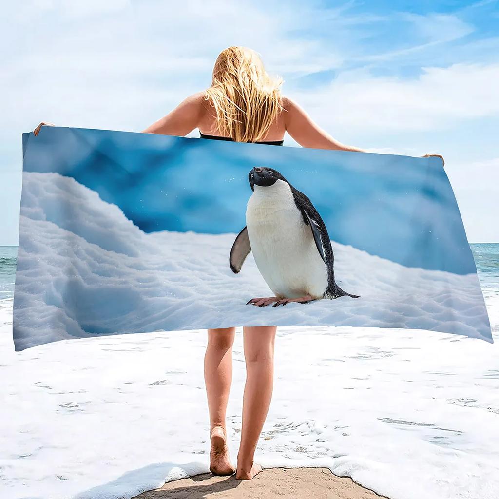 Asciugamani da Spiaggia Uccello Pinguino Asciugatura Rapida Microfibra Morbido e Assorbente Asciugamano da Bagno Viaggio Outdoor Asciugamano da Spiaggia Sovradimensionato Senza Sabbia