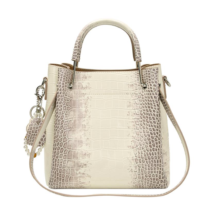Genuine Leather Women's Bag 2025 New Portable Bucket Bag Women's Handbags Large Capacity Single Shoulder Crossbody Bags