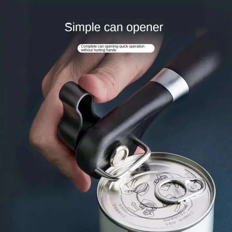 Safe Cut Can Opener, Smooth Edge Can Opener Handheld, Food Grade Stainless Steel Cutting Can Opener for Kitchen & Restaurant