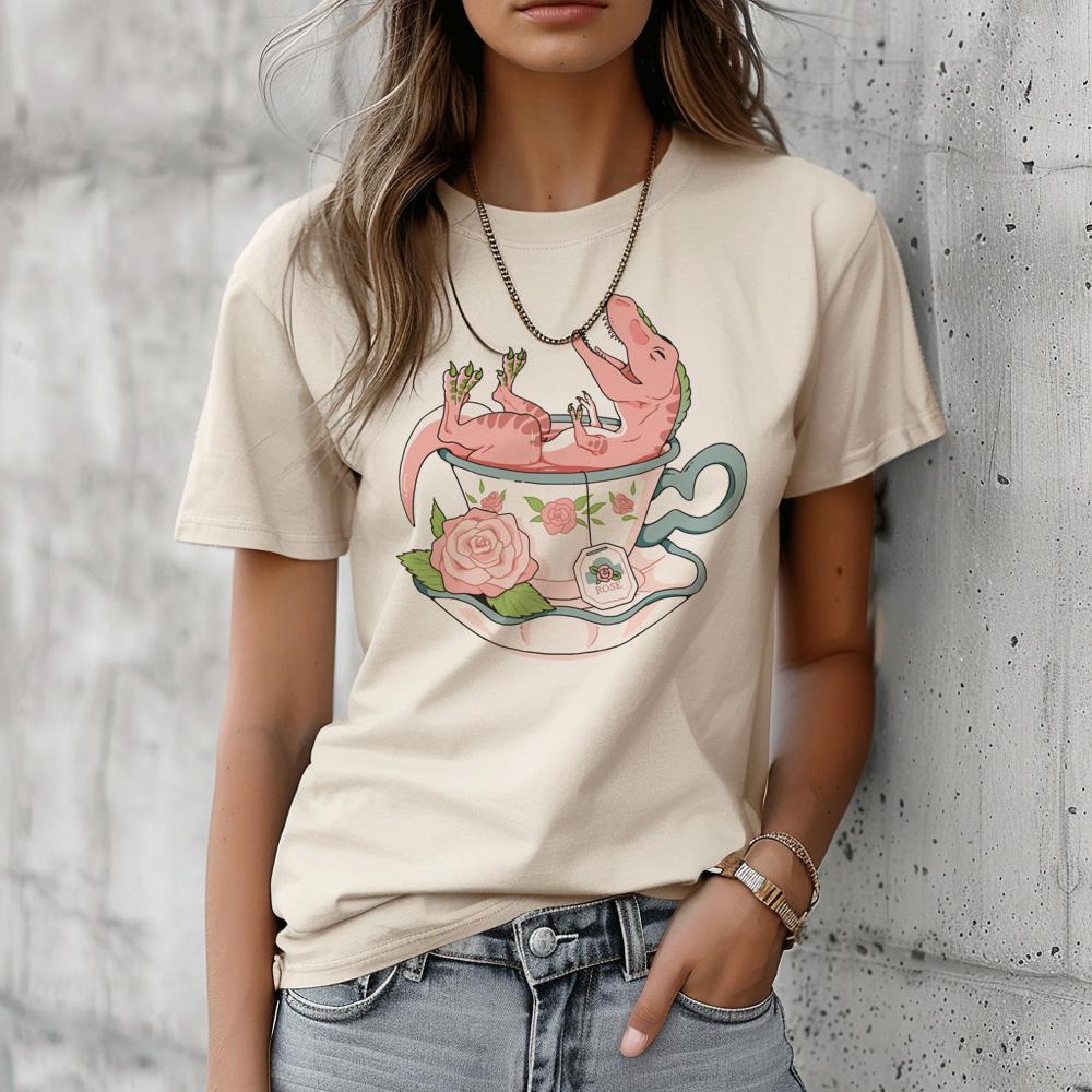 Dinosaur t-shirts women designer Y2K harajuku t shirt girl graphic anime designer clothes