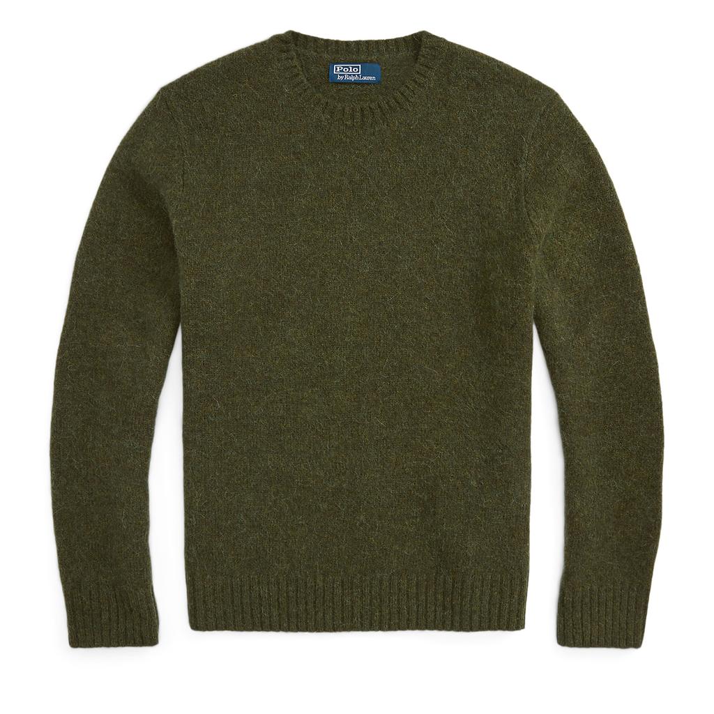 Polo Ralph Lauren Solid Color Crew Neck Ribbed Long Sleeve Sweater Men sweater Leaf-Green MNPOSWE16822011-300