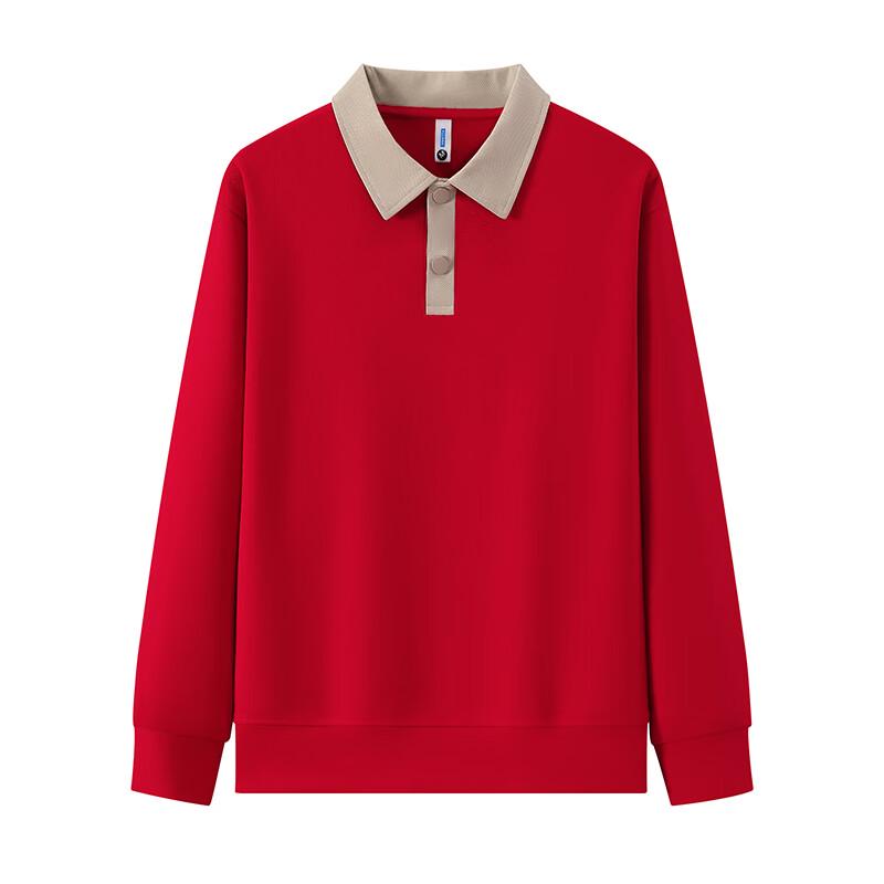 ROMON Unisex Casual Drop-Shoulder Turn-Down Collar Sweatshirt