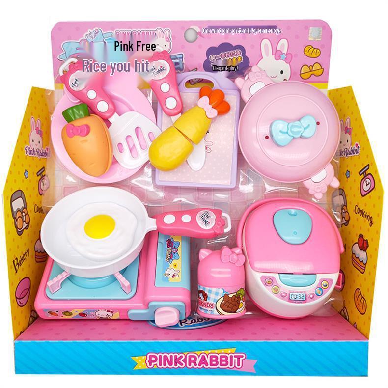 Růžový králíček Mini toaletní stolek a zmrzlinárna Hrací set pro dívky