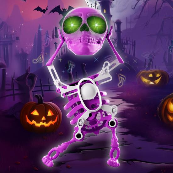 Dancing Swinging Skeleton Toy Kids 3D Halloween Articulated Skeleton Spring
